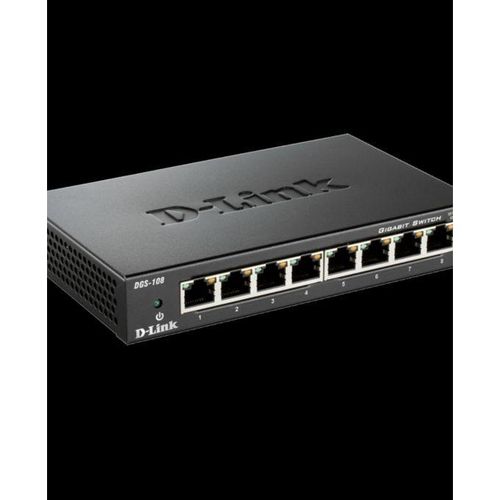 Dlink 8-Port Gigabit Desktop Switch DGS-108 Black