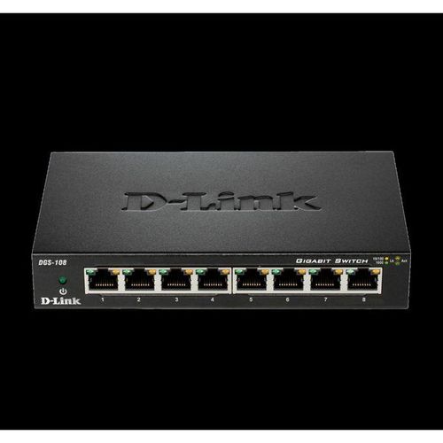 Dlink 8-Port Gigabit Desktop Switch DGS-108 Black