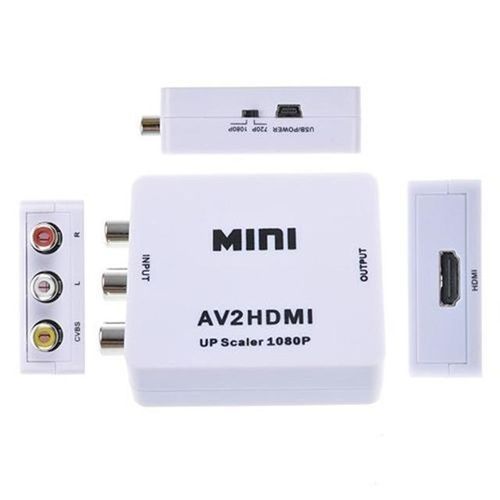 Mini AV2HDMI Converter Adapter 1080P NTSC Pal AV To HDMI - White