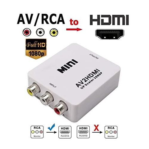 Mini AV2HDMI Converter Adapter 1080P NTSC Pal AV To HDMI - White
