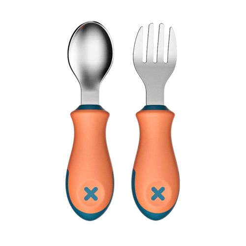 Stainless Steel Fruit Puree Spoon Set Comfortable and Non-slip Handle Gift for Christmas Birthday New Year,Orange NO5112