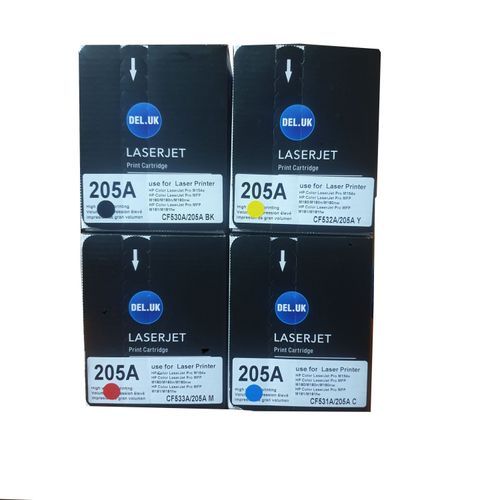 Del.uk 205A Toner Cartridge Multipack (CF530/1/2/3A Laser Toner)-Black, Cyan, Magenta, Yellow
