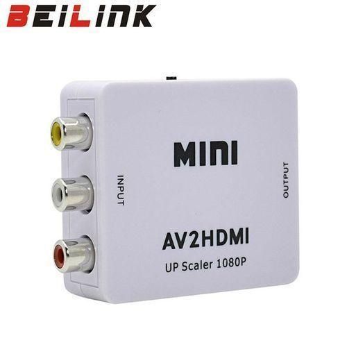 AV to HDMI Mini AV2 HDMI Video Converter HD 720P 1080P White