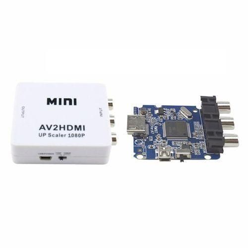 AV to HDMI Mini AV2 HDMI Video Converter HD 720P 1080P White
