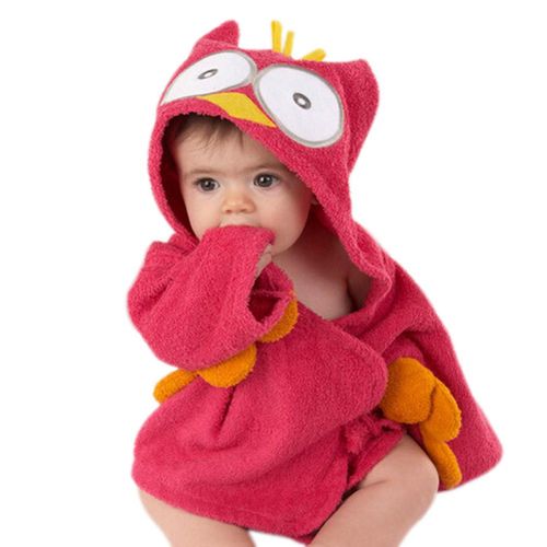 Embroidered Soft Baby Gown Bath Robe Animal Design Infant Dressing Clothes New,2 NO5116