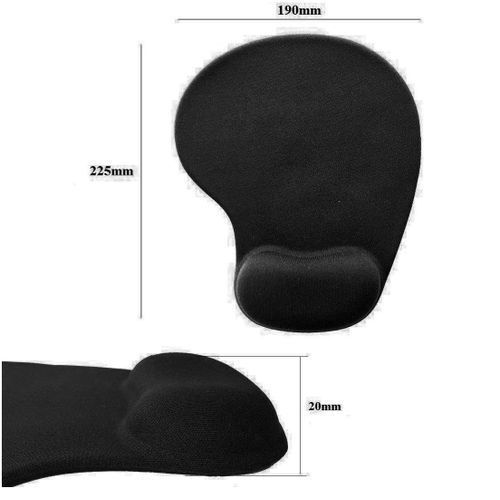 Comfort Gel Mouse Pad Non-Slip Skid Resistant - Black