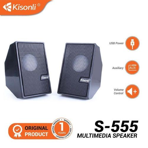 Kisonli S-555 Computer USB Powered Speakers Black