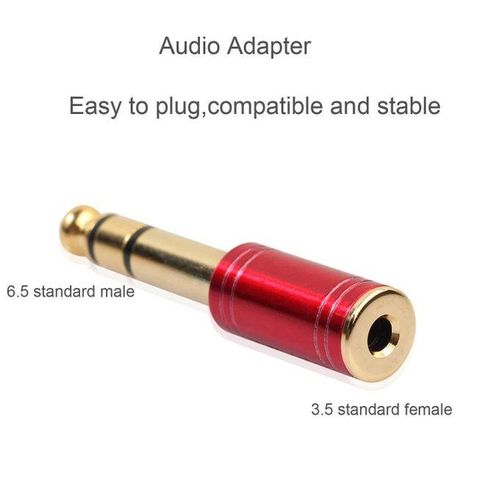 6.5mm 6.35mm 1/4inch Male to 3.5mm 1/8inch Female Jack Stereo Headphone AUX Cable Audio Adapter Plug For Guitar Plug Amplifier Jack Mix Earphones Speaker Handset MIC (Red)