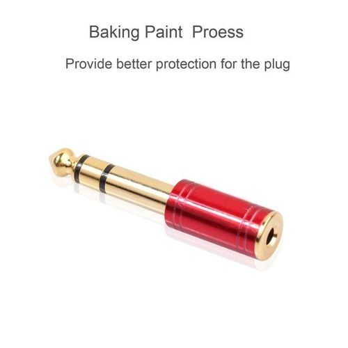 6.5mm 6.35mm 1/4inch Male to 3.5mm 1/8inch Female Jack Stereo Headphone AUX Cable Audio Adapter Plug For Guitar Plug Amplifier Jack Mix Earphones Speaker Handset MIC (Red)