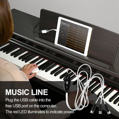 915 Generation USB IN-OUT MIDI Cable Converter PC to Music Keyboard Adapter
