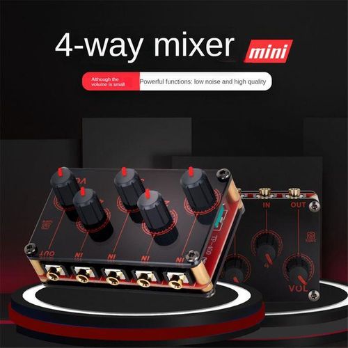 4 Channel Line Mixer Portable Analog Sound Mixing Console