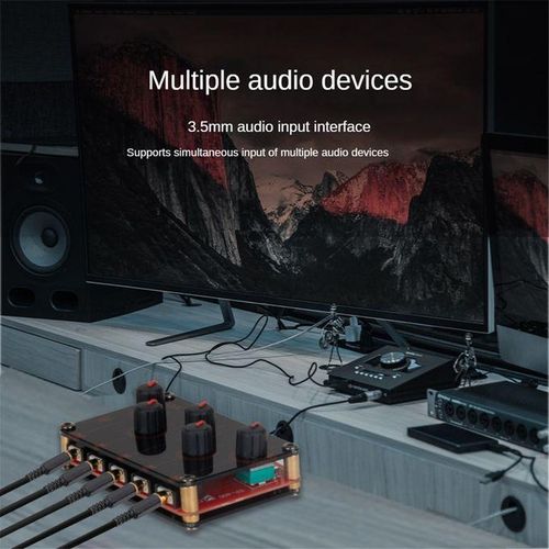 4 Channel Line Mixer Portable Analog Sound Mixing Console