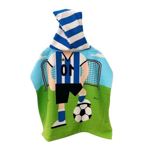 Kids Soft Hooded Towel Wrap Breathable Quick-drying Microfiber Bath Robe for 3-8 Years Boys and Girls,Football NO5148