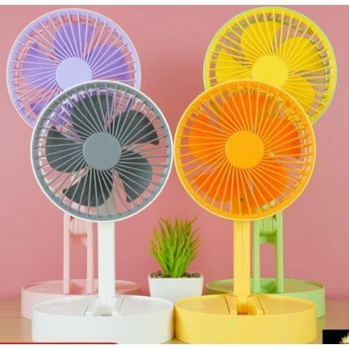 Adjustable Fan Speed Folding USB Fan - Orange/ Yellow Green Purple