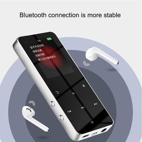 Bluetooth Mp3 Mp4 Player 8g Hifi Music Player Supports Card With Fm Alarm Clock Pedometer E-Book Built-In Speaker-Silver