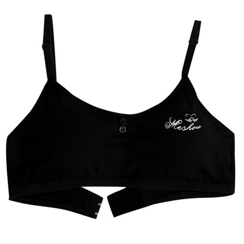 3pcs Kids Girl Adjustable Bra Vest Kids Cotton Blended Bra Clothes New Year Gift New,Black NO5112