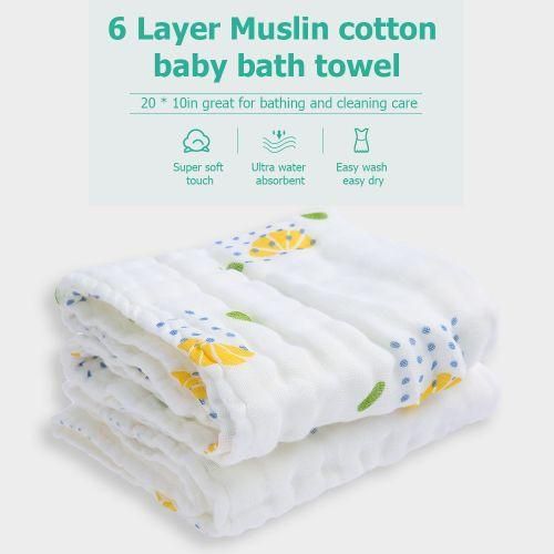 2Pcs Baby Bath Towel Washcloth 100 Muslin Cotton Gauze