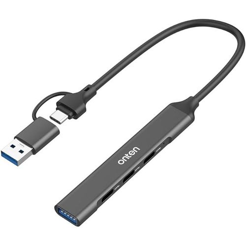 Onten  4 in 2 Smart Hub USB 3.0 X1 And USB C X3  Support OTG Transfers data to the device or Charges all Devices with a transfer speed of up to 5Gbps