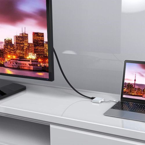 Type C to 4k HDMI + VGA  Adapter-White