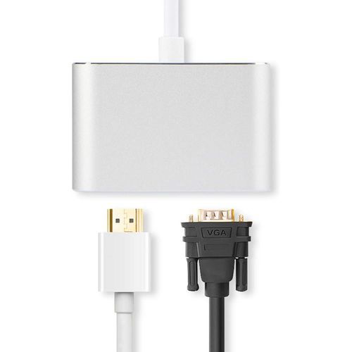 Type C to 4k HDMI + VGA  Adapter-White