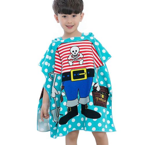 Children Cartoon Baby Hooded Beach Towel Microfiber Printing Necessary Swimming Absorben New,Pirate NO5112