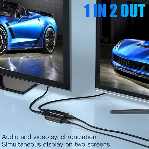 Audio Splitter 1 in 2 Out, Additional Audio Output Channel,