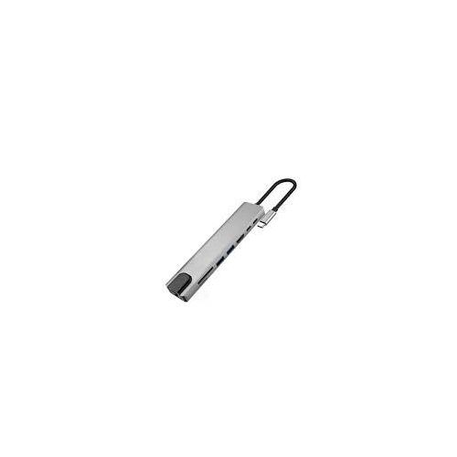 USB-C To 4K HDTV Multifunction 8 In 1 Adaptor For PC - Grey