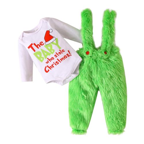 Baby Christmas Bodysuit Set Skin-friendly Fabric and Fashionable Gift for Christmas Birthday New Year,Light Green,70cm NO5115