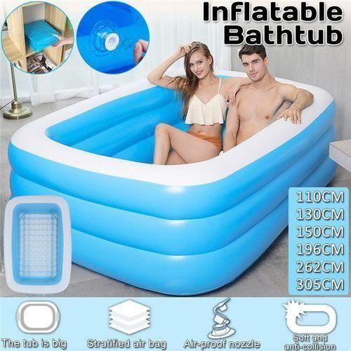 1.1m1.3m 1.5m1.96m2.62m3.05m Inflatable Swimming Pool Foldable Adult Kids Pool Bathing Tub Thicken Outdoor Indoor Swim Pool Bathtub 1.3 Three Layers
