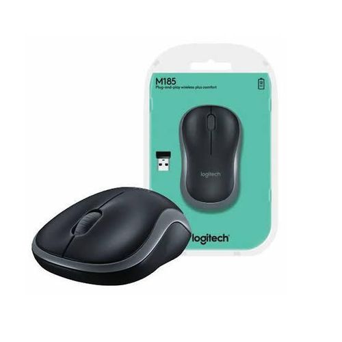 Logitec M185 Wireless Mouse, 2.4GHz with USB Mini Receiver Black