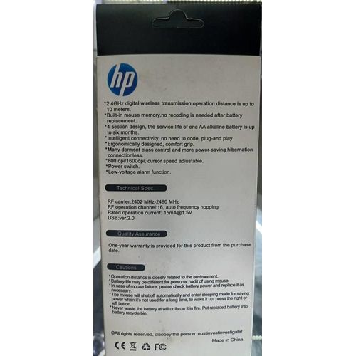 Hp Wireless Optical Mouse