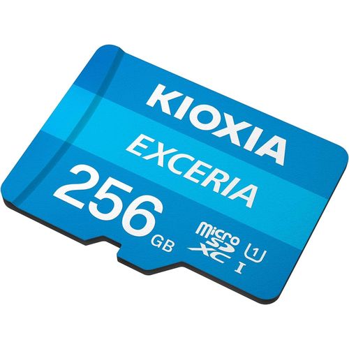 KIOXIA Exceria SD MicroSD Memory Card 256GB 100MB/s Full HD Recording UHS Speed Class 1 -Multicolor