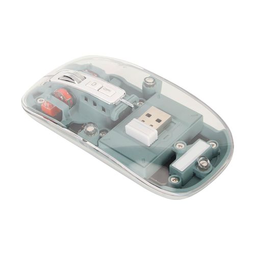 Universal Transparent Wireless and Bluetooth Rechargeable Mouse-Green