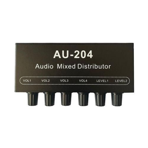 Stereo Audio Mixer 2 Input 4 Output Controls Headphones Amp