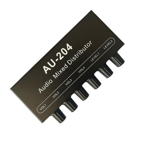Stereo Audio Mixer 2 Input 4 Output Controls Headphones Amp