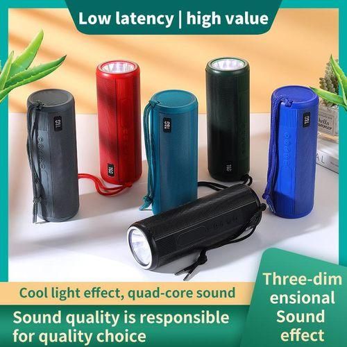 Portable Bluetooth BT TWS Speaker with LED Flashlight Torch Bass Stereo Waterproof TF card Voice control Subwoofer