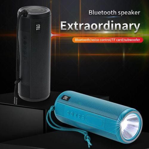 Portable Bluetooth BT TWS Speaker with LED Flashlight Torch Bass Stereo Waterproof TF card Voice control Subwoofer
