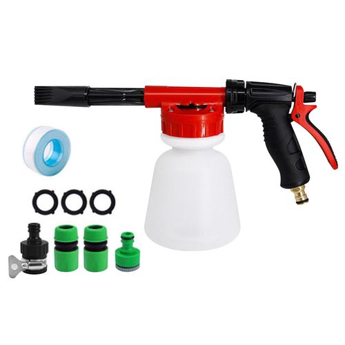 Car Wash Foam Gun Garden Hose Sprayer Foam Sprayer with Adjustable Ratio Dial Soap Foaming Sprayer Nozzle Kit with 1 Liter Bottle Universal Connectors NO5140