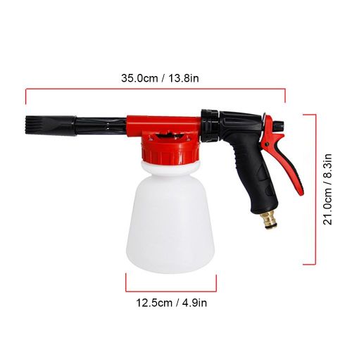 Car Wash Foam Gun Garden Hose Sprayer Foam Sprayer with Adjustable Ratio Dial Soap Foaming Sprayer Nozzle Kit with 1 Liter Bottle Universal Connectors NO5140