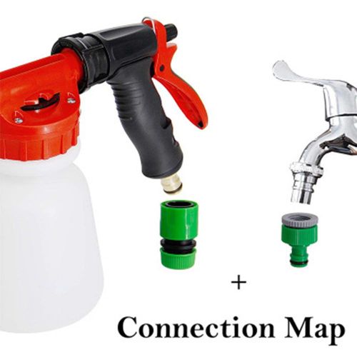 Car Wash Foam Gun Garden Hose Sprayer Foam Sprayer with Adjustable Ratio Dial Soap Foaming Sprayer Nozzle Kit with 1 Liter Bottle Universal Connectors NO5140