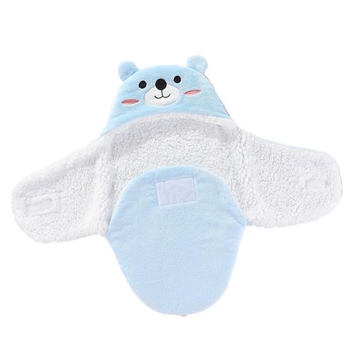 Baby Swaddle Wraps With Hats Accessory Lovely Blue 62cm