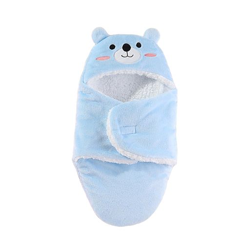 Baby Swaddle Wraps With Hats Accessory Lovely Blue 62cm