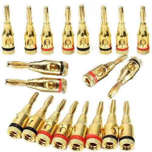 5PCS 4mm Musical Audio Speaker Cable Wire Goldplated Banana Plug Connector Hot Gold