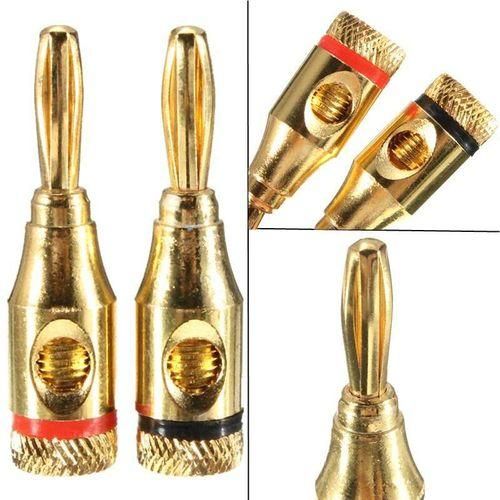 5PCS 4mm Musical Audio Speaker Cable Wire Goldplated Banana Plug Connector Hot Gold