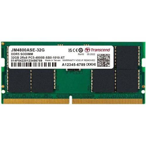 Transcend JM4800ASE-32G JetRam 32GB (1x32GB) DDR5-4800MHz CL40 1.1V SO-DIMM Notebook Memory