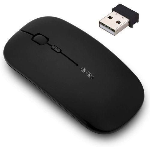 Wireless Mouse With Simple Clicks - Black