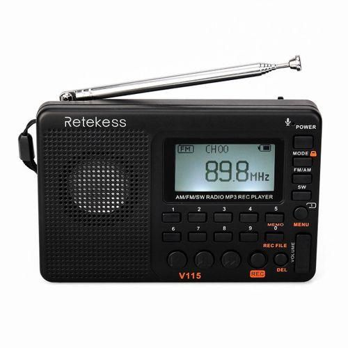 Retekess F9204D TIVDIO FM Radio V115 FMAMSW Radio Bass Sound MP3 Player REC Voice Recorder with Sleep
