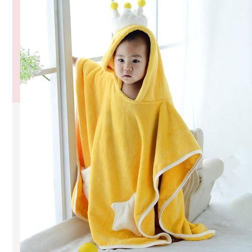 Baby Hooded Bathrobe  Sleep Suit Yellow Size S