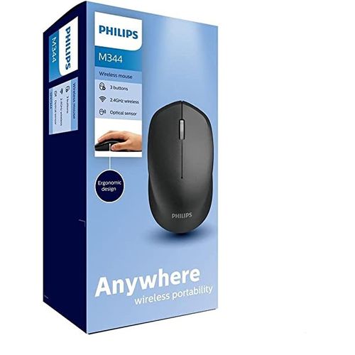 Philips  M344 Wireless Mouse 2.4Ghz 1600DPI 3 Bottons -10m Range