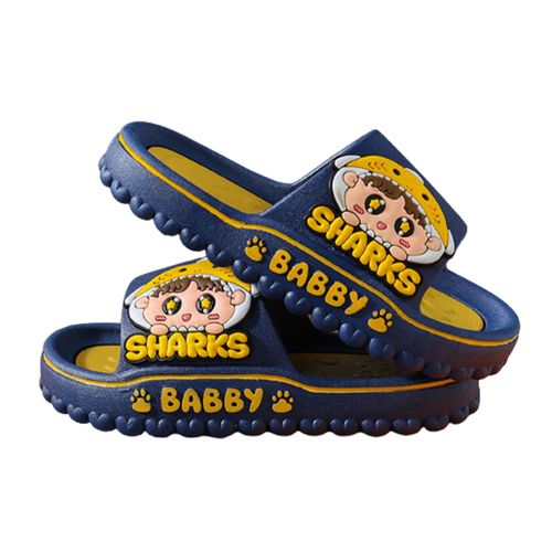 Kids Cartoon Slides Sandal Toddlers Cute Non-Slip Beach Pool Shower Slippers for Boys Girls Children,Navy Blue,26 27 NO5112